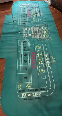 Trump Plaza Casino Craps Felt 10ft Table Layout  Trump Plaza Atlantic City, Used