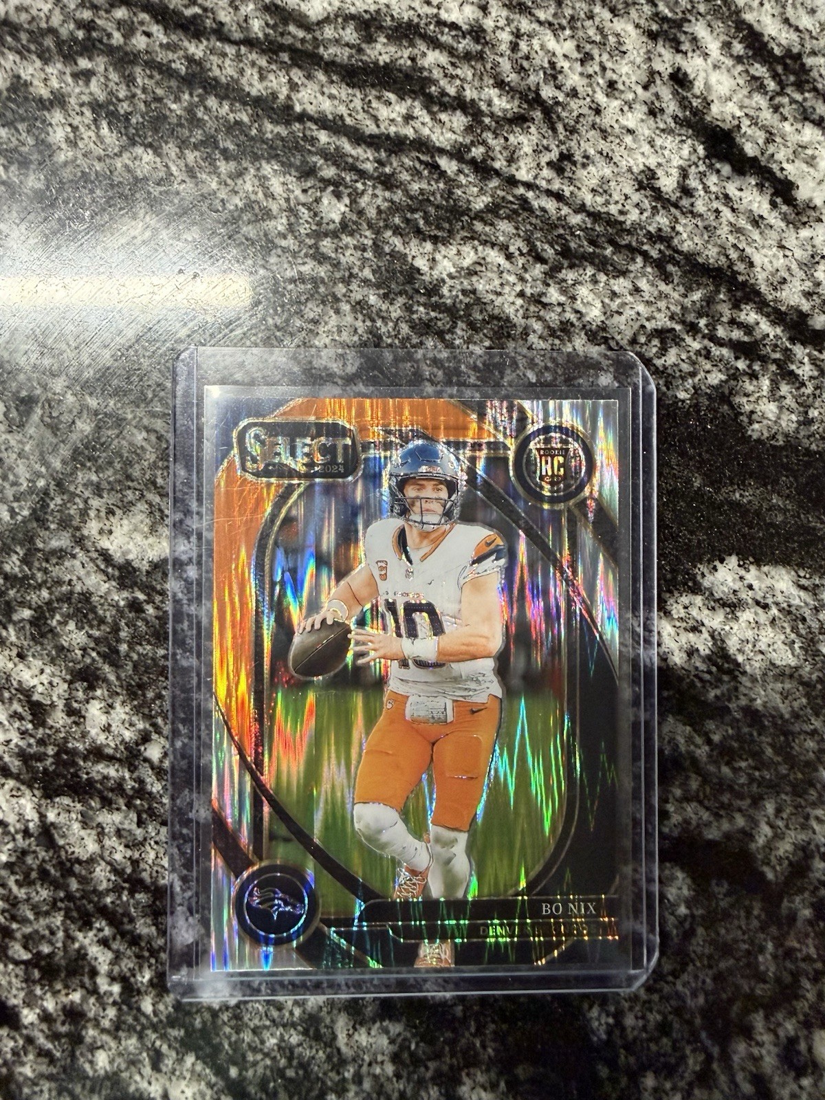 2024 Panini Select - Bo Nix #221 Black & Orange Shock Prizm (RC)