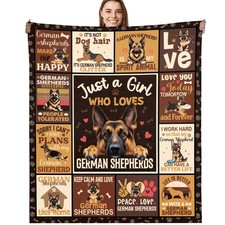 German Shepherd Throw Blanket Soft Cozy Flannel Paw Print Decor 50x60 In Soft