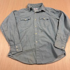Vintage 70s Levis Chambray Shirt Western Cowboy Large Distressed men's