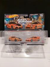 Hot Wheels Premium 2 Pack Fast & Furious 2021 Toyota GR Supra & Toyota Supra 