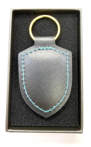 Porsche Cuir Noir Bleu Point Crest Clé Bague Rfid Ev Rapide Chargement Service - Photo 5 sur 9