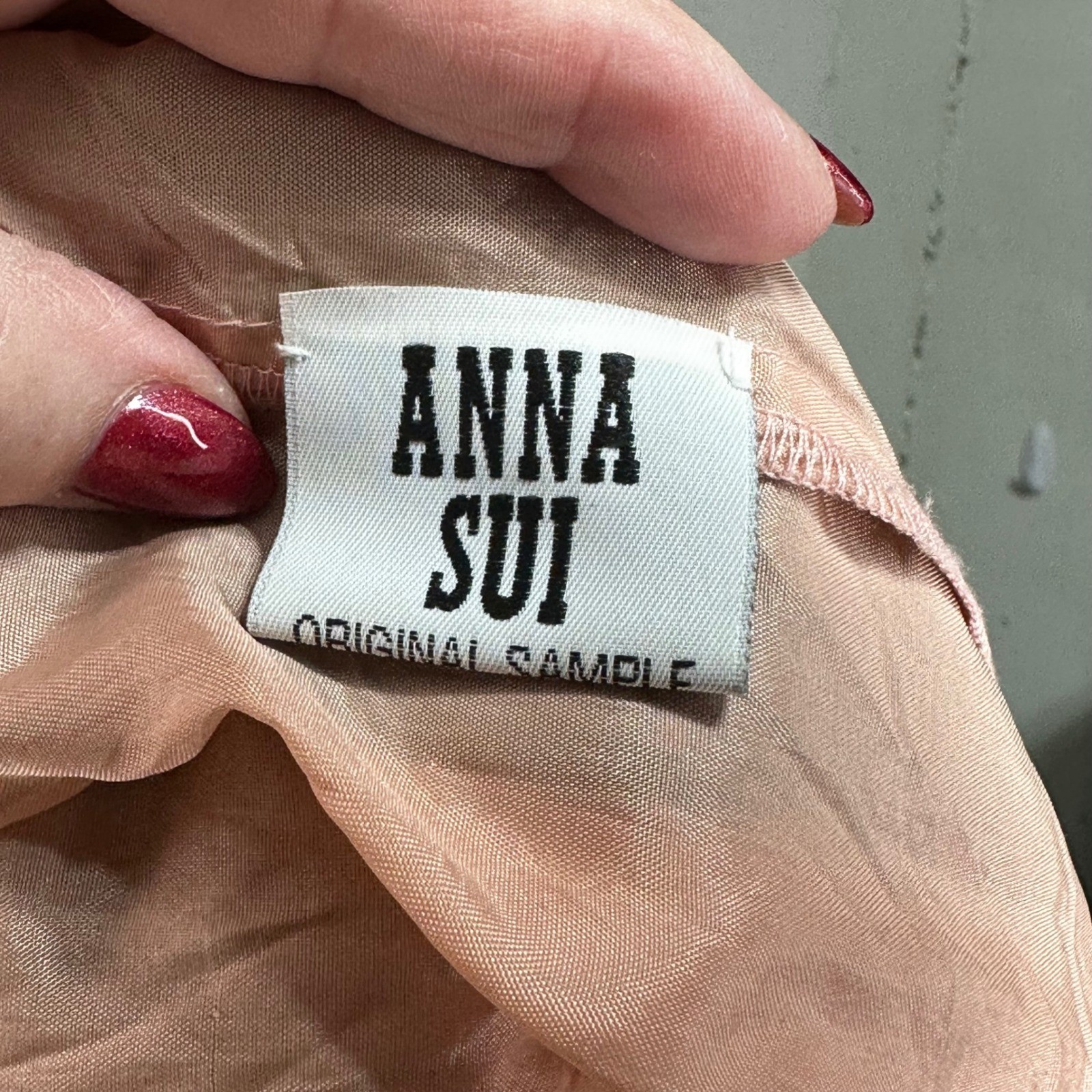 Vintage Anna Sui Black Lace Dress Cocktail Party Original Sample Glam Size S