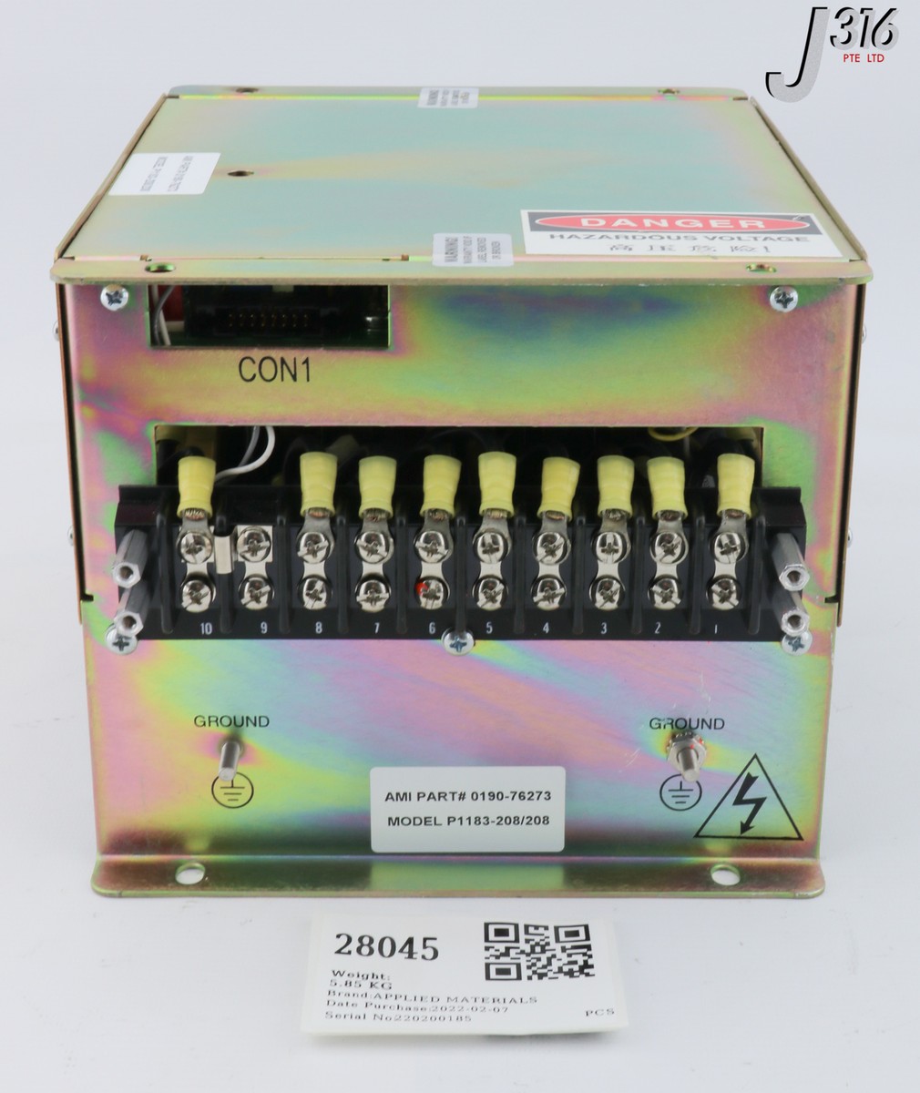 28045 APPLIED MATERIALS PVD LAMP/HEATER DRIVER, P1183-208/208 0190