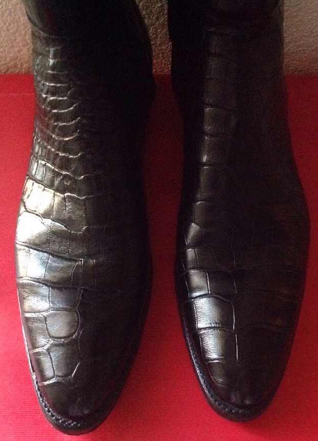 SILVANO LATTANZI WOMANS €75000 BLACK 100%CROCODILE CUSTOM MADE LONG BOOTS  SZ.41