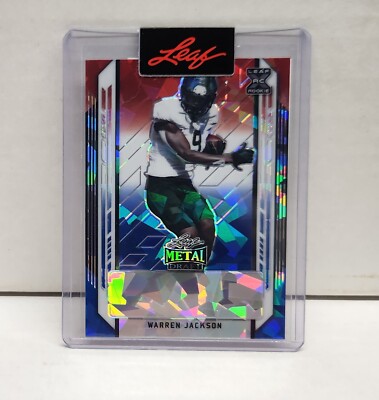 WARREN JACKSON 2021 Leaf Metal RED WHITE BLUE CRACKED ICE ~ Unsigned Proof # 1/1