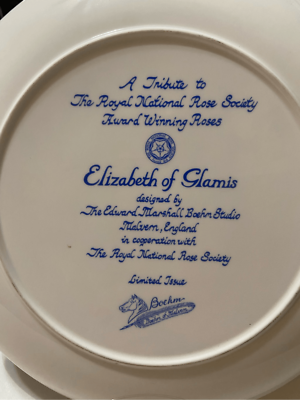 Boehm Plate Elizabeth of Glamis Tribute to Award Winning Roses 11