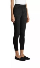 No Boundaries Juniors Super High Rise Stretch Curvy Crop Skinny Jean Black Sz 9