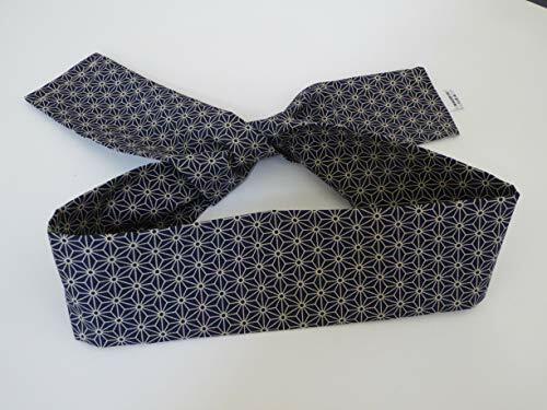 Hachimaki Headband 37"L ASANOHA Sevenberry Sushi Chief, Sports/ Navy Blue - Picture 1 of 2