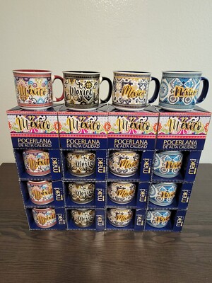 MakiHome Mexico coffee mug set.  16 oz/480 ml