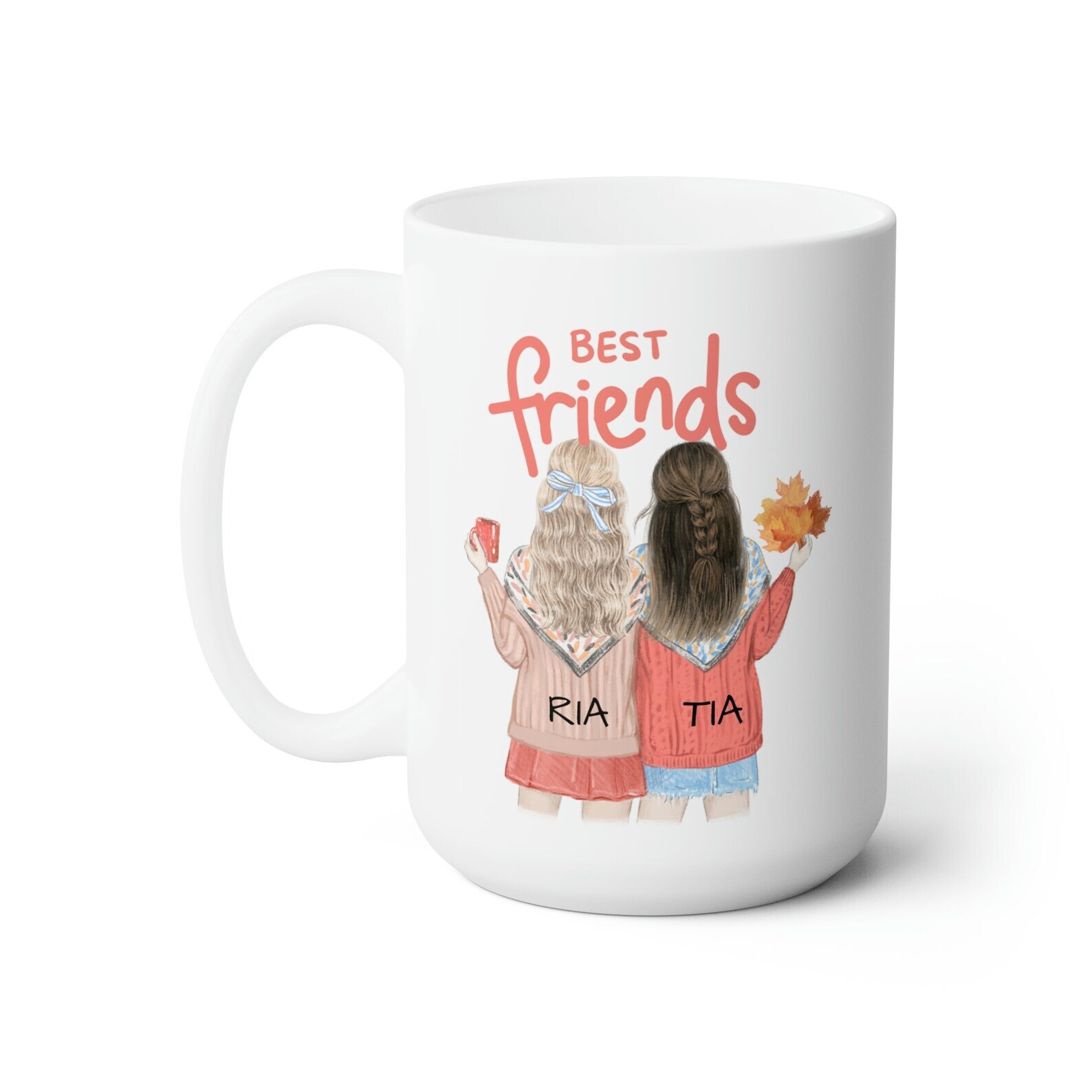 Custom Best Friends Mug For Bestie Sisters Daughters School Girls.