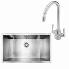 Filter Mixer Tap Sink Topmount Kitchen Set Brushed Stainless Steel ENKI BST006