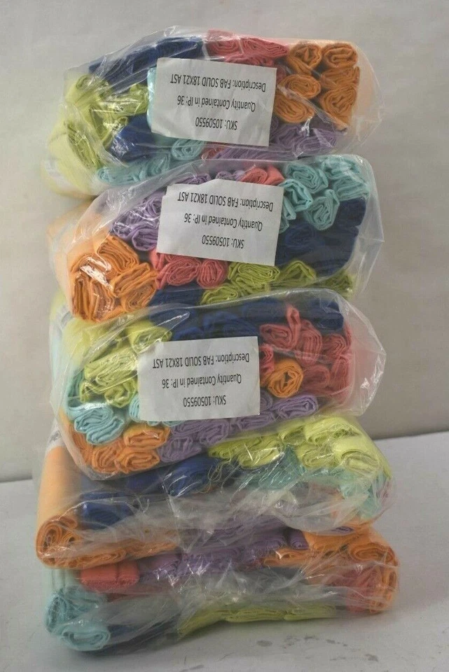 Loops & Threads Assorted Solid Fabric 18" x 21" Precut 100% Fabric 180 Piece - Image 2 of 4