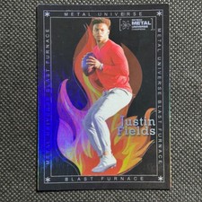 2021 Justin Fields Skybox Metal Universe Champions Blast Furnace Rookie RC Bears