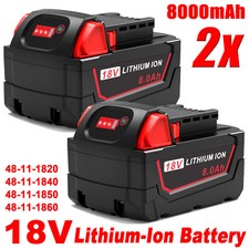 2 PACK For Milwaukee for M18 8.0AH Battery Lithium Extended Capacity 48-11-1860