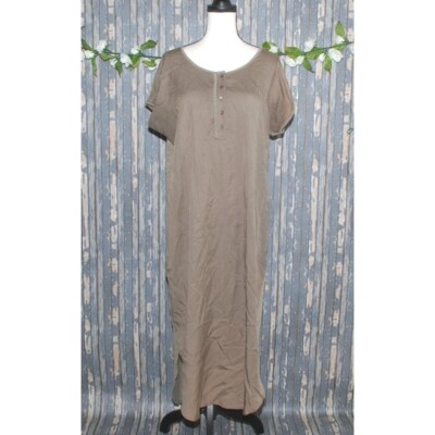 Mystree Ladies Long Brown Shift Dress Size L Short Sleeve 1/4 Button Up | eBay Mystree Ladies Long Brown Shift Dress Size L Short Sleeve 1/4 Button Up | eBay