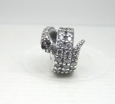 NEW Authentic Genuine Pandora S925 Silver Sparkling Snake Clear CZ Bead 791539CZ
