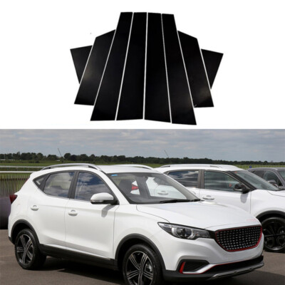 ジュン Glossy Black Pillar Posts Door Side Trim Window Cover Decal For MG