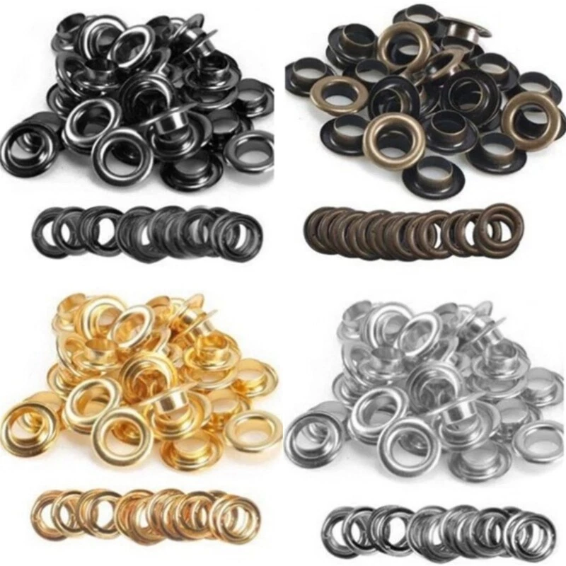 Metal Grommet Eyelet Replacement Set with Washers for Crafts