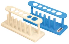 Eisco Labs Test Tube Stand, 25mm Diameter Holes for 6 Tubes - Polypropylene