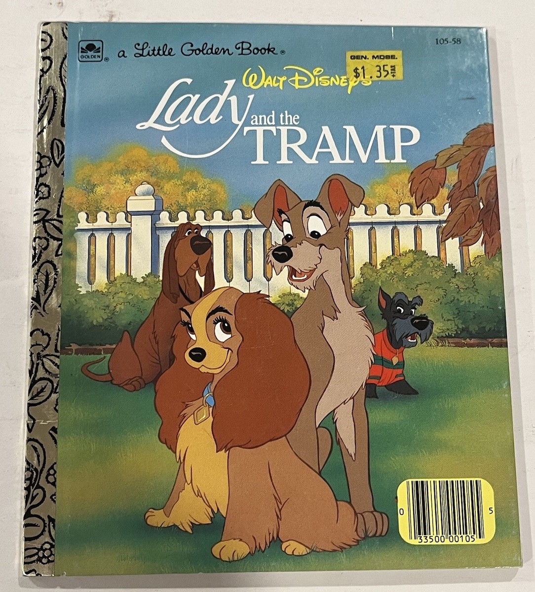 A Little Golden Book Walt Disney Lady And The Tramp 1990 Vintage