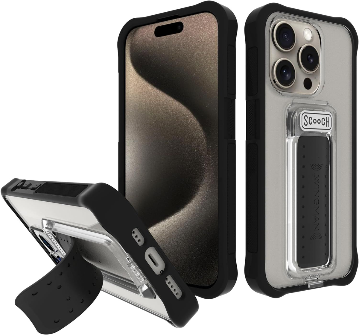 Scooch iPhone 15 Pro Case with Stand [Wingman] 15 Pro,