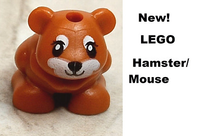 New LEGO Hamster Orange White Face Furry Elf Pet Friend Mouse Rodent Domestic