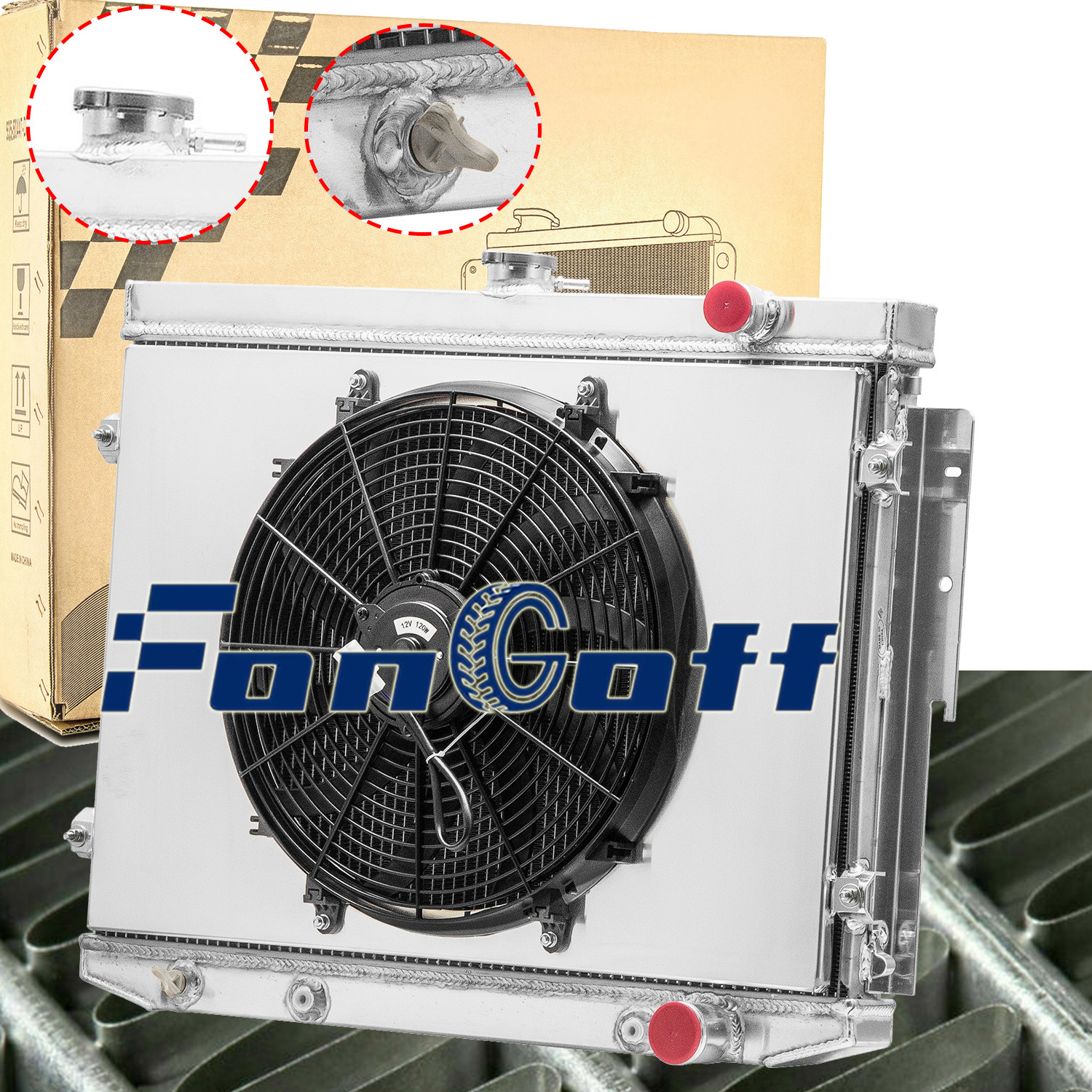 Fits 1973-1978 Dodge Coronet/Chrysler Newport Mopar V8 3-Row Radiator Fan Shroud