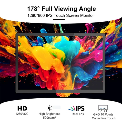 10.1'' IPS Touch Screen HDMI Monitor 1280x800 Gaming Display for Raspberry pi 5