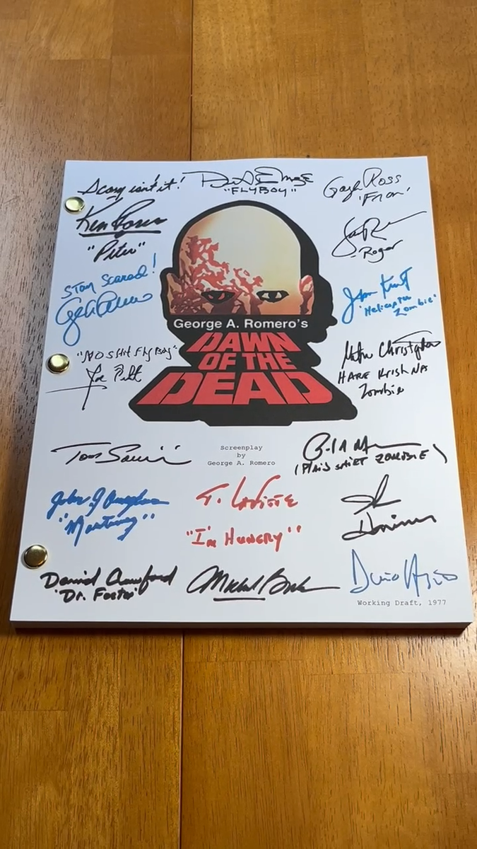 Dawn of the Dead Script Signed - Autograph Reprints - 114 Pages