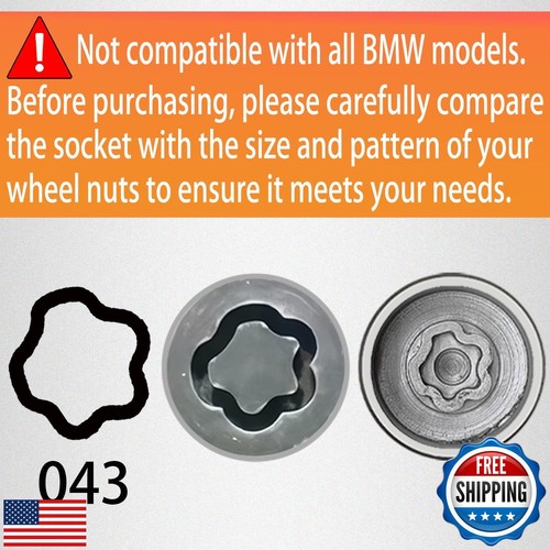 JEUCLEL 043 Wheel Locking Nut Key Socket Compatible with BMW Series, (Socket - Picture 2 of 5