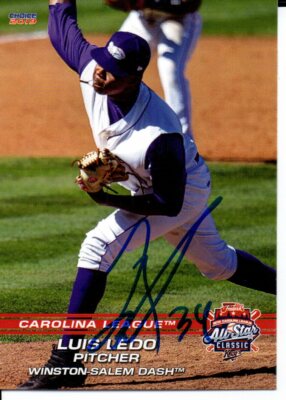 Luis Ledo 2019 Winston-Salem Dash Carolina League All Star Game Signed Card