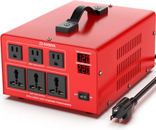 6000W Heavy Duty Voltage Converter Transformer with LCD Display  6 Outlets