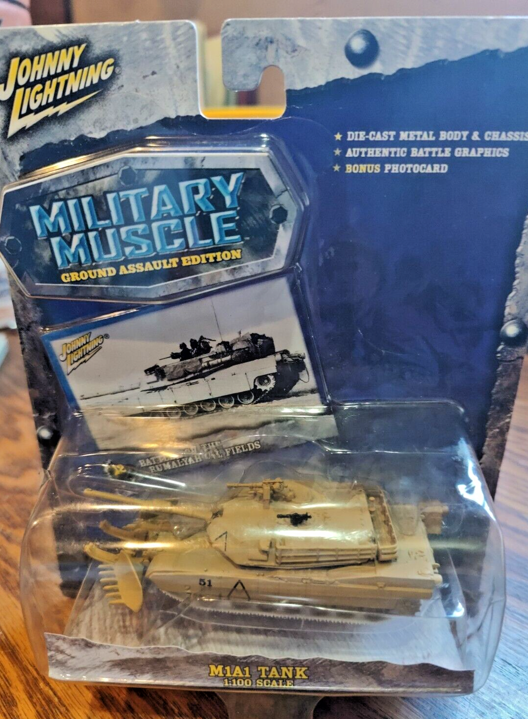 Rare Johnny Lightning M1A1 Tank White Lightning Military Muscle 1:100 scale Read