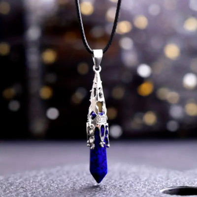 Fashion Natural Lapis Lazuli Stone Pendant Necklace Chakra Energy Gift Women Men