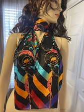 New Rush Limbaugh Women's 100 Silk Scarf No Boundaries Collection Floral Black