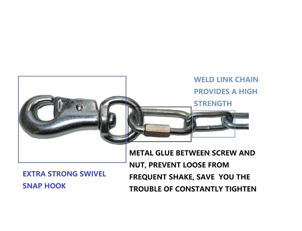 Cadena de corredor de perros de alta resistencia, atar para perros, para perros medianos a grandes Foto 2 de 4
