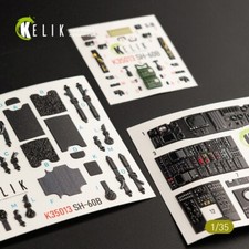 SH-60B. Calcomanías interiores 3D (para Kitty Hawk / Zimimodel) escala 1:35 KeliK K35013