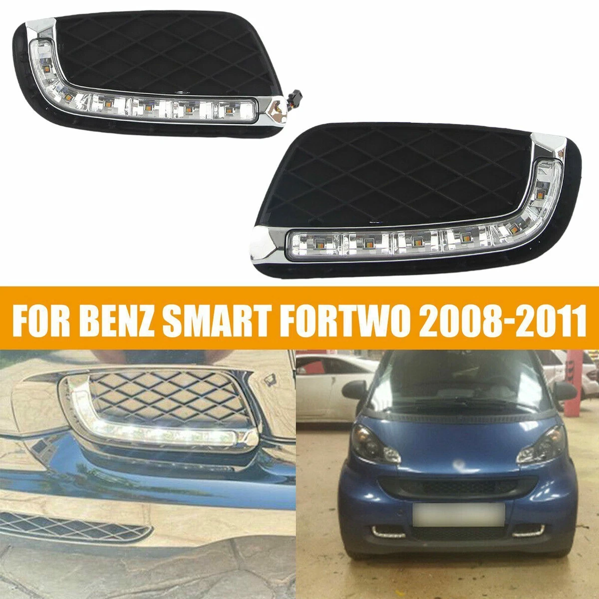 Brighten Up Your Smart Fortwo: LED Daytime Running Lights (DRL) For W451 2008-2011 – Custom Fit, 6000K White - View #2
