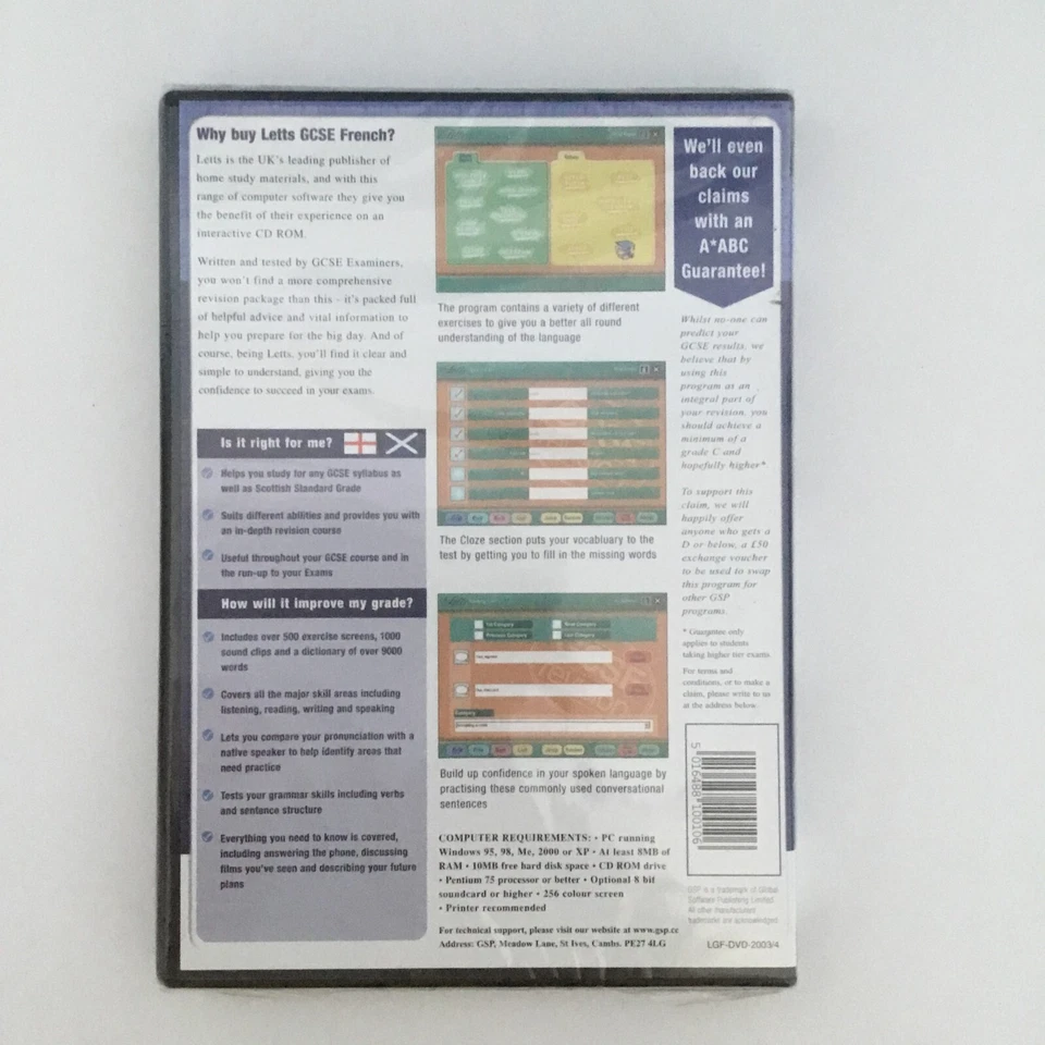 Letts Revise for GCSE French Year 2003/2004 (PC CD-Rom) - Factory Sealed - Image 2 of 2