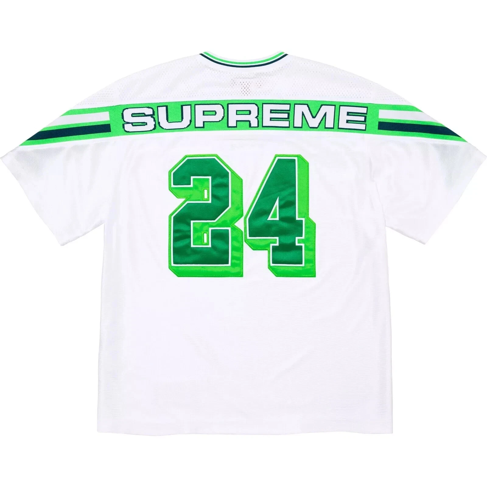 Supreme   Maillot de foot côtelé jacquard blanc vert taille XXL 2XL FW24   NEUF