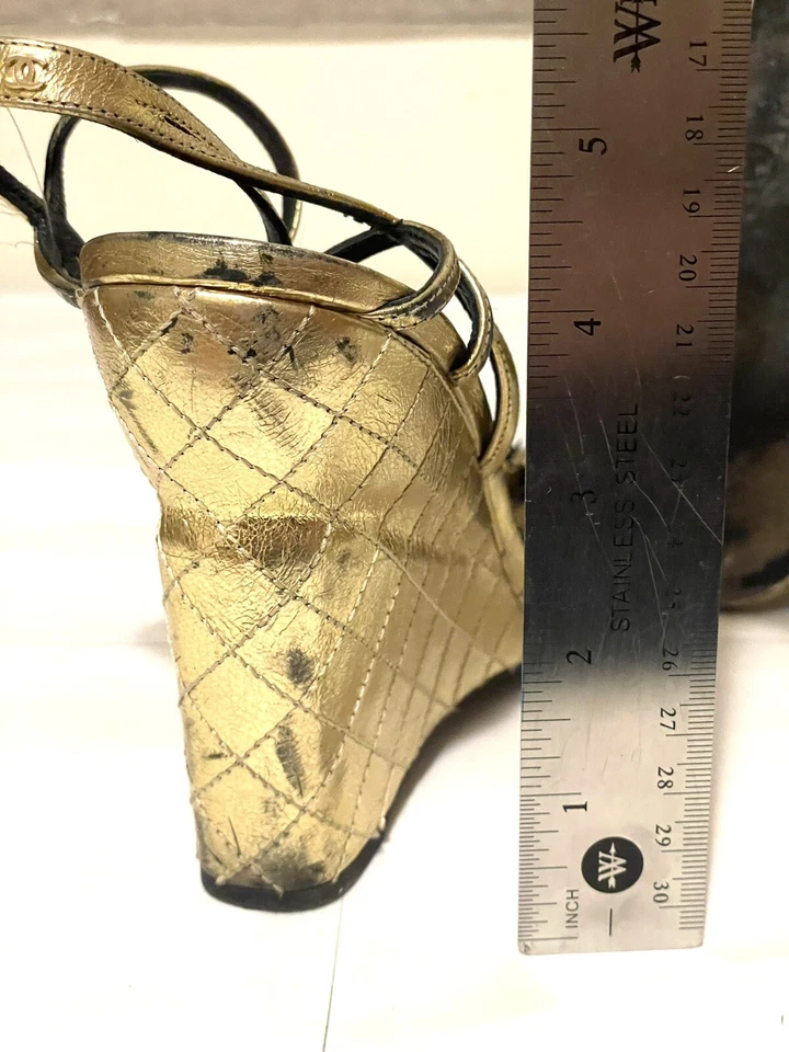 Sandalias Chanel Camelia Crumpled Cal Wedges Talla 42/12 viene con caja original Foto 4 de 4