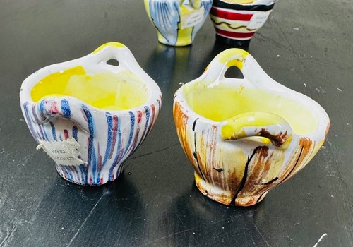Set Of 4 Late 20th Century Italian Ceramic Egg Cups - Embossed ITALY - Picture 5 of 15