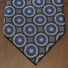 Vintage Culwell & Son Dallas Blue Gray Hand Made 100% Silk Made In USA