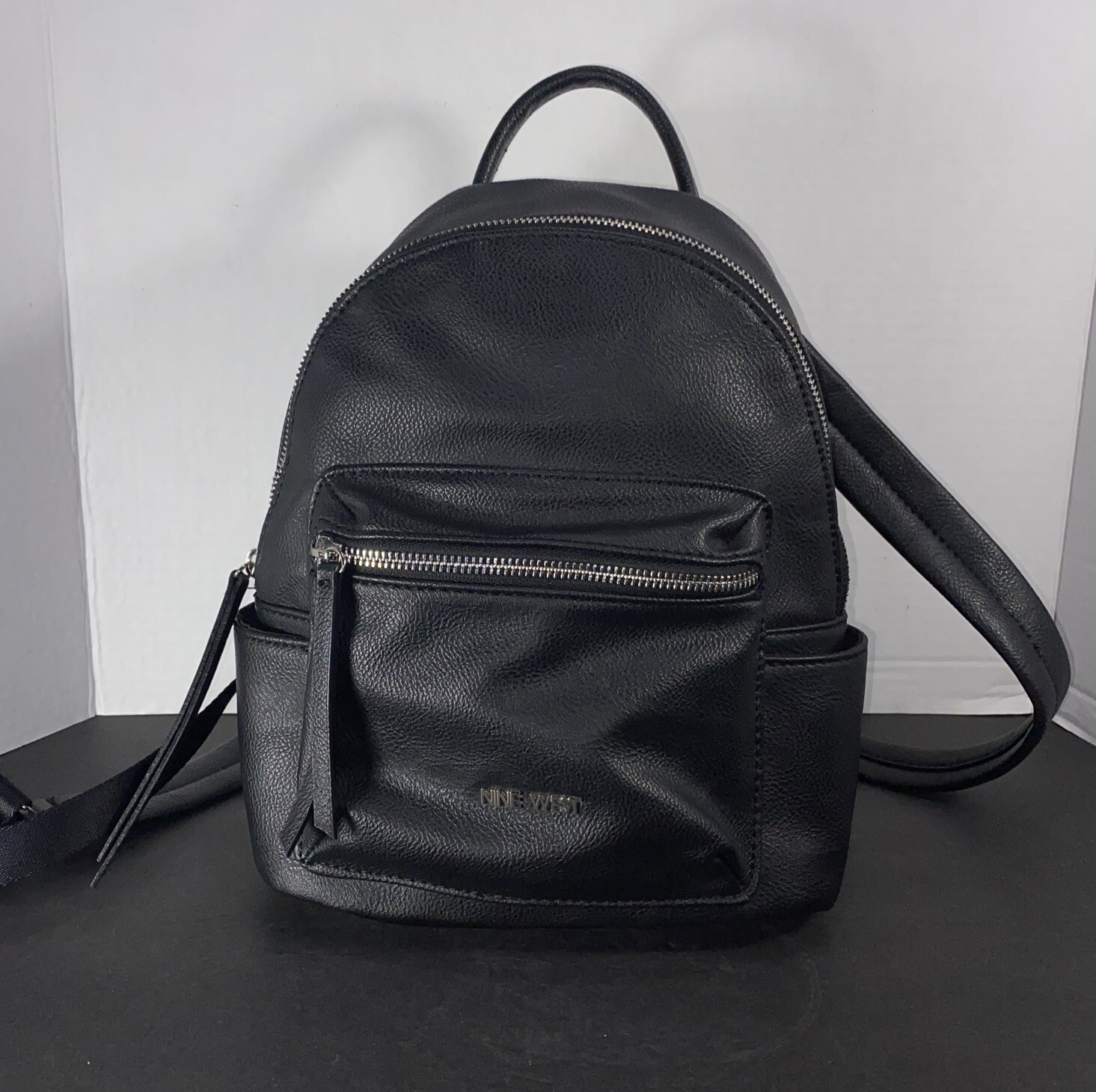 nine west black backpack