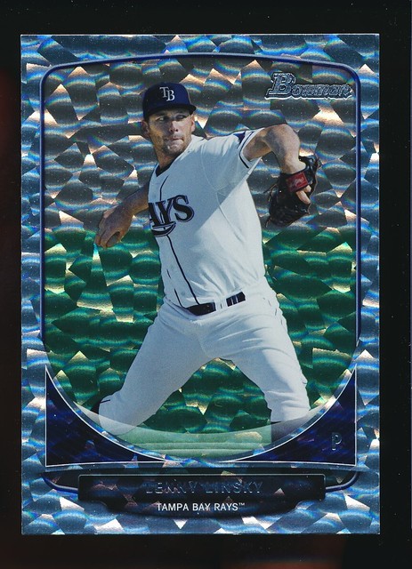 LENNY LINSKY ⚾ 2013 Bowman Prospects Silver Ice Parallel #BP68 Tampa Bay Rays