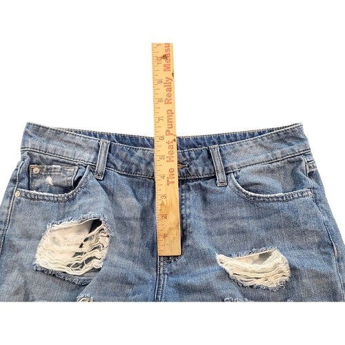 DL1961 Premium Denim Shorts Donna Taglia 6 Slouchy Boyfriend Terra Distressed Boho - Foto 3 di 10