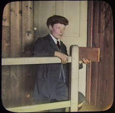 Glas Magic Lantern Slide CRIPPLE TOM NO7 C1890 PHOTO VICTORIAN TALE BOY