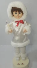 Vintage Telco Motion-Ettes Of Christmas Animated & Musical Snow Girl W/Candle