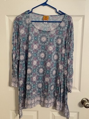 Scoop Neck 3/4 Sleeve Top From Ruby Rd Size 3X Box A15